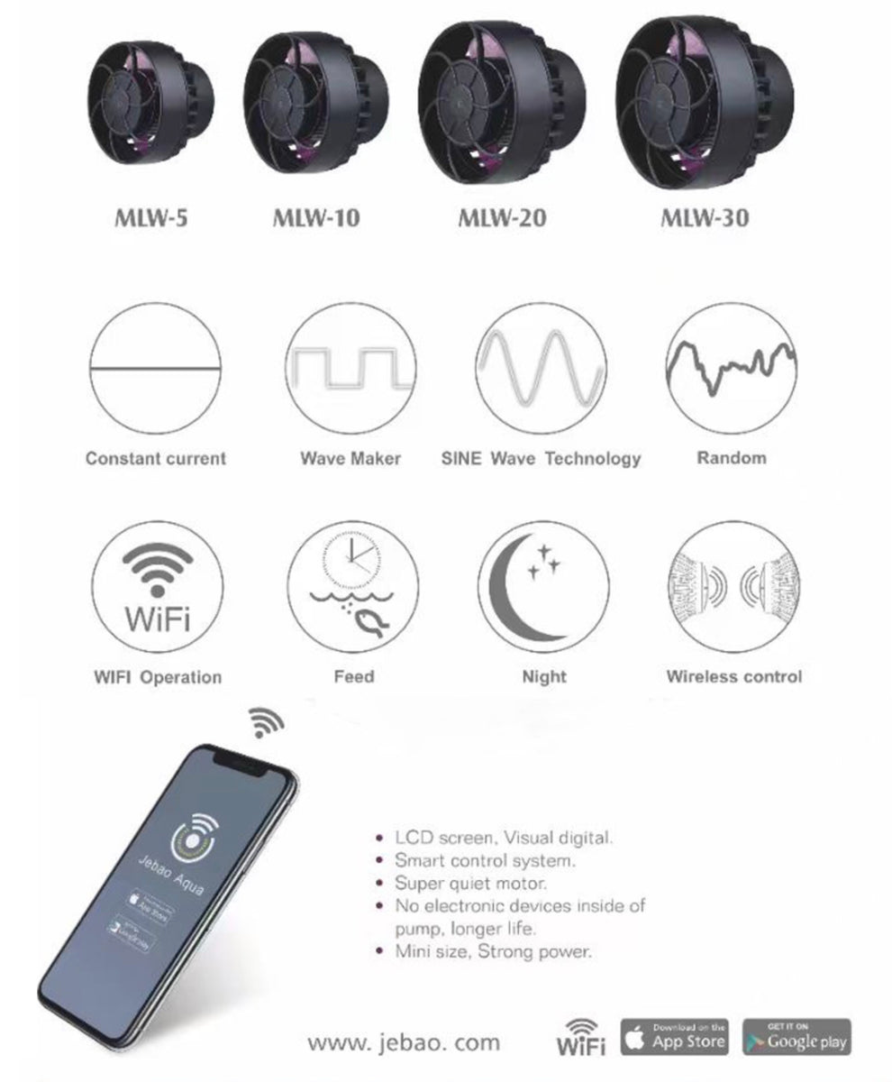 NEW! Jebao MLW-5 / Aquarium wavemaker Reef Fresh water controllable na ...